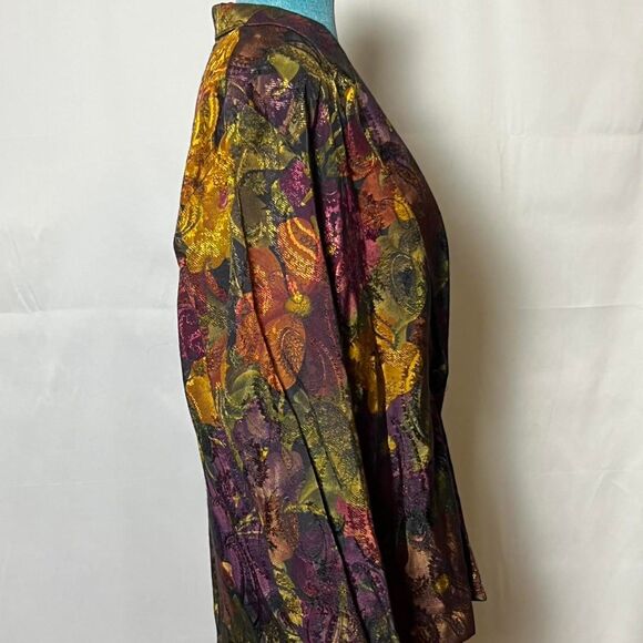 Vintage Handmade Metallic Paisley Jacquard Blazer size large - Picture 5 of 8